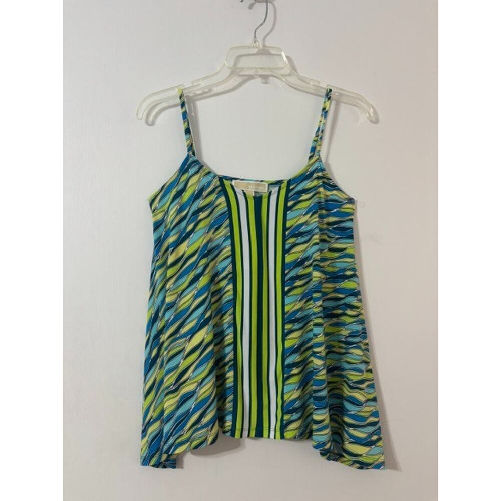 NWT Michael Kors Women's Limeade Wave Print Spaghetti Strap Top - Size Small